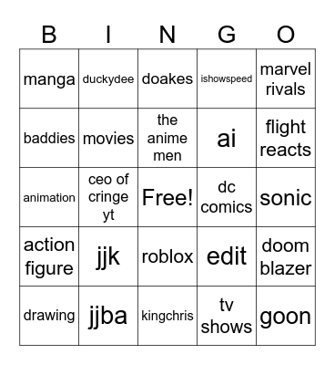 Mattia's fyp Bingo Card