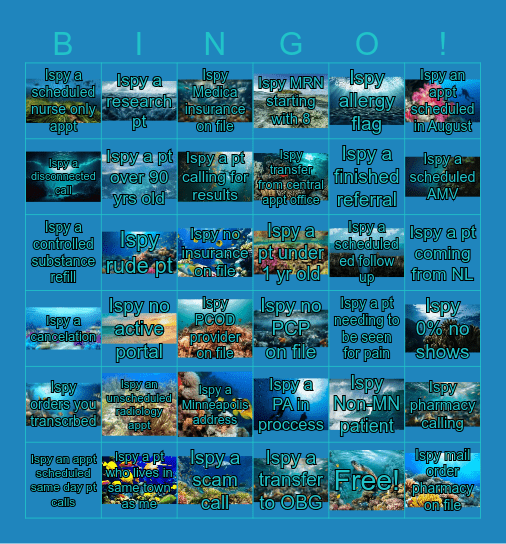 Ispy Bingo 3/19/2026 Bingo Card