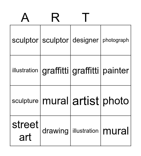 Furniture Bingo Card