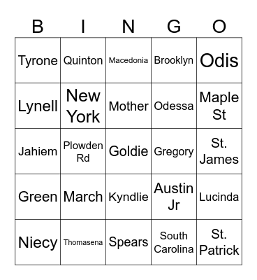 All About Goldie Bingo Card