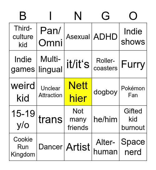 How similar are we Bingo Card