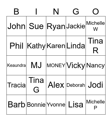 Money Bingo Card