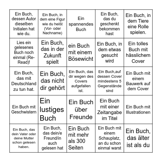 Bücher-BING0 2025/2026 Bingo Card