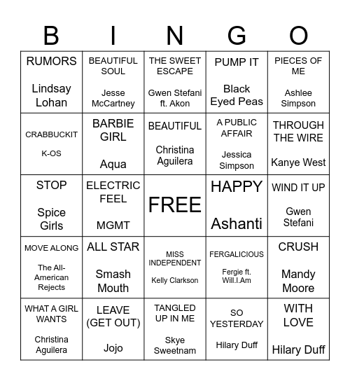 BIG FUN PARTY MIX PT. 2 Bingo Card