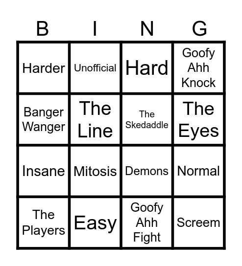The Thing Bingo Card