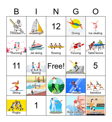 Sports Bingo Card