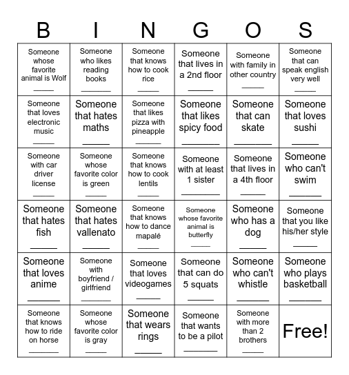 Eleventh Grade CNSM Bingo Card