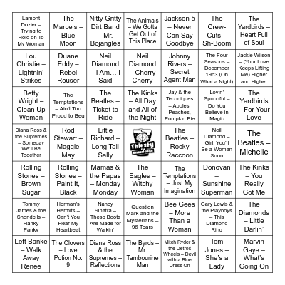 Thirsty For Knowledge Music Bingo Card