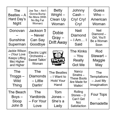 Thirsty For Knowledge Music Bingo Card