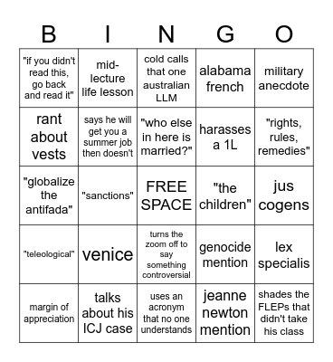 newton bingo Card