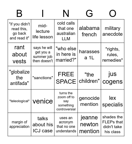 newton bingo Card