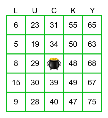 Feelin' Lucky? Bingo Card