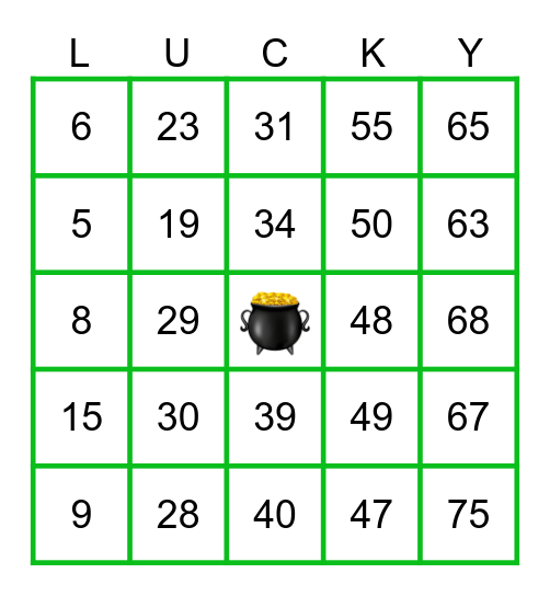 Feelin' Lucky? Bingo Card