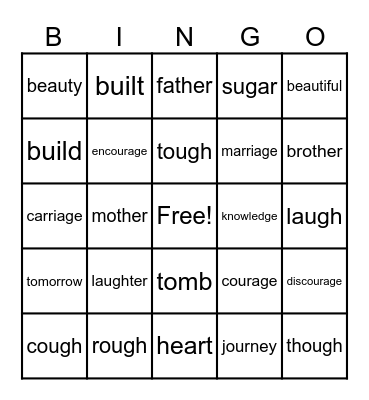 SIGHT WORD LEVEL 6 SPIRE Bingo Card