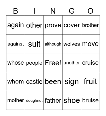Level 4 SPIRE SIGHT WORDS Bingo Card