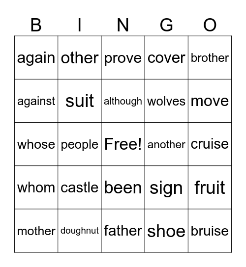 Level 4 SPIRE SIGHT WORDS Bingo Card
