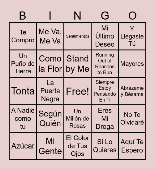 Rodeo Bingo- Tejano Round Bingo Card
