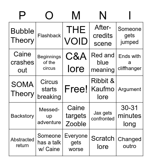 TADC EPISODE 8 PREDICTIONS Bingo Card