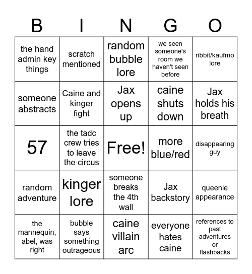 tadc ep 8 bingo Card