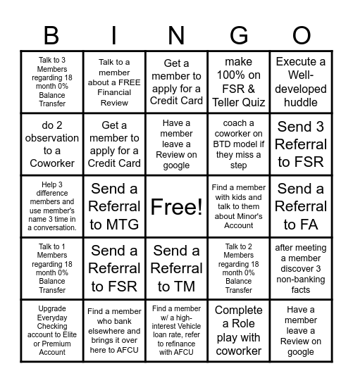 Clarksville Bingo Card