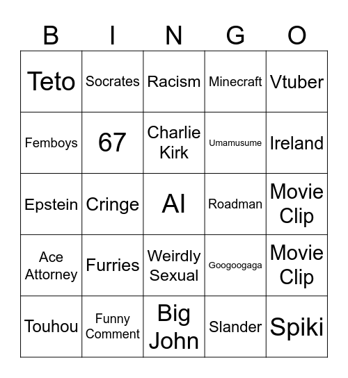 TikTok Bingo Card