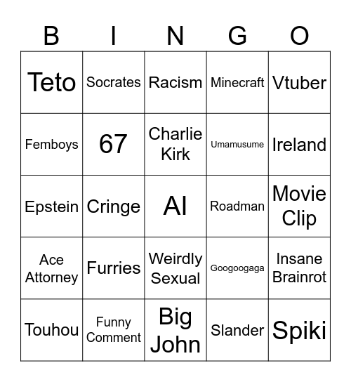 TikTok Bingo Card