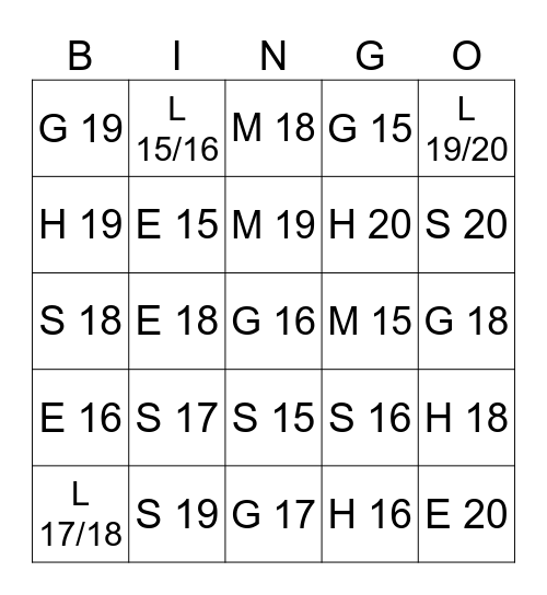 CC Review Bingo Card