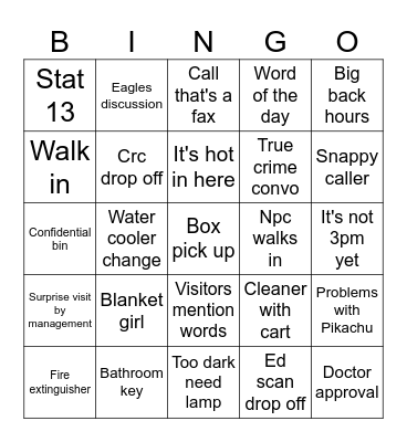 Office Bingo Week 1 Bingo Card