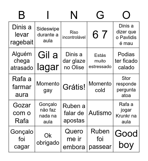 Bingo do Epa Yha Bingo Card