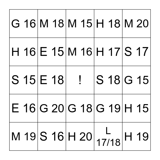 CC Review Bingo Card