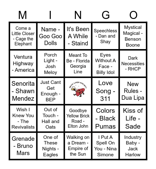 Low Key Jams (Chillin) Bingo Card