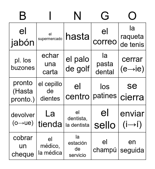 Auténtico 2, 3A Bingo Card