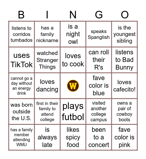 Human Bingo Card