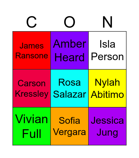 Concert Names Glasgow Disney * Bingo Card