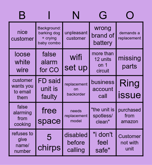 KIDDE Support Bingo Card