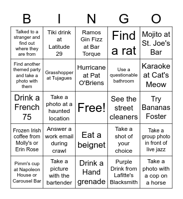 NOLA 2026 Bingo Card