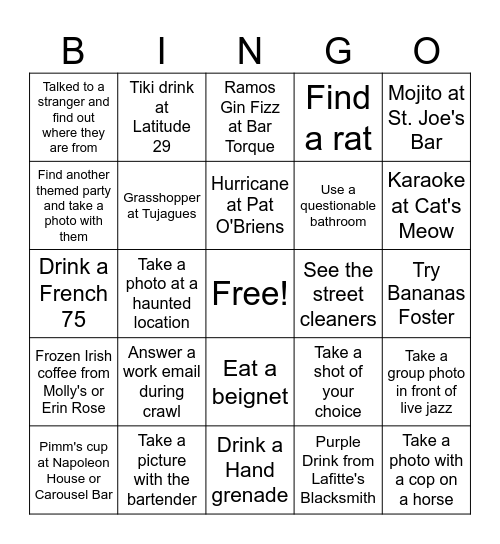 NOLA 2026 Bingo Card