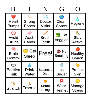 Health Science Bingo Card Bingo Card