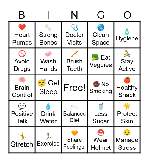 Health Science Bingo Card Bingo Card
