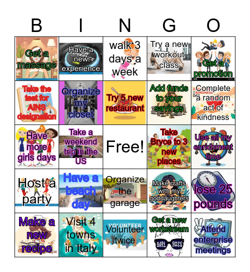 Allee's 2026 Goals Bingo Card