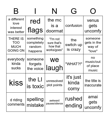 Gacha General Bingo Card