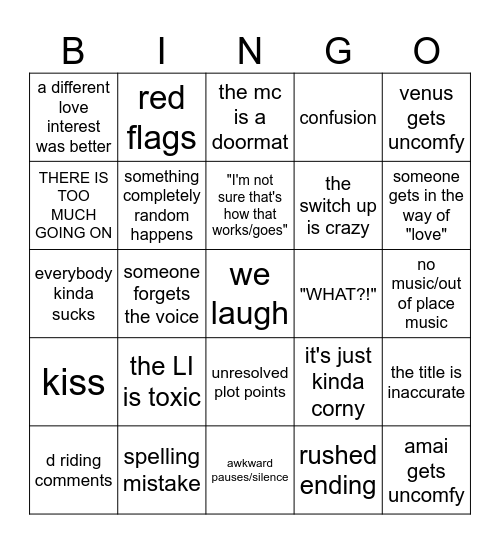 Gacha General Bingo Card