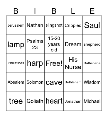 The First 3 Kings of Israel Bingo Card