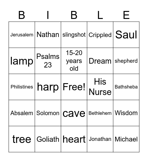 The First 3 Kings of Israel Bingo Card