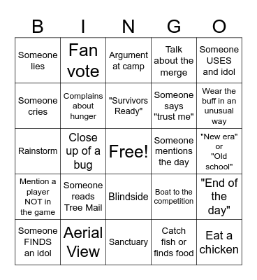 Survivor 50 Episode 4 Bingo Card