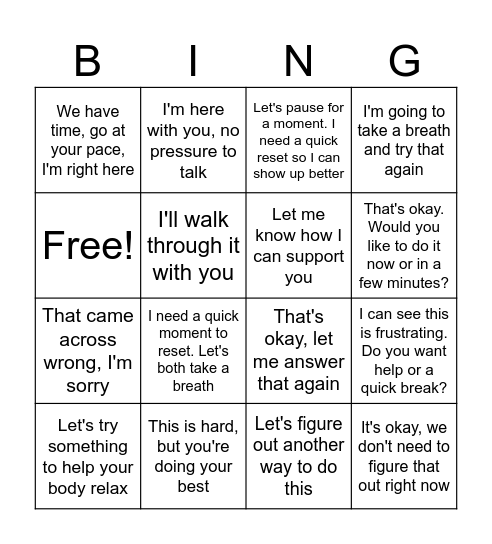 Communication Bingo! Bingo Card