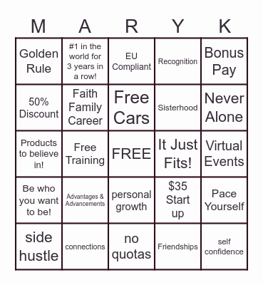 DREAM BIG BINGO Card
