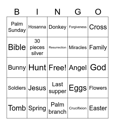 Easter Bingo Card
