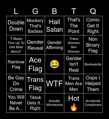 Accidental Ally Bingo Card
