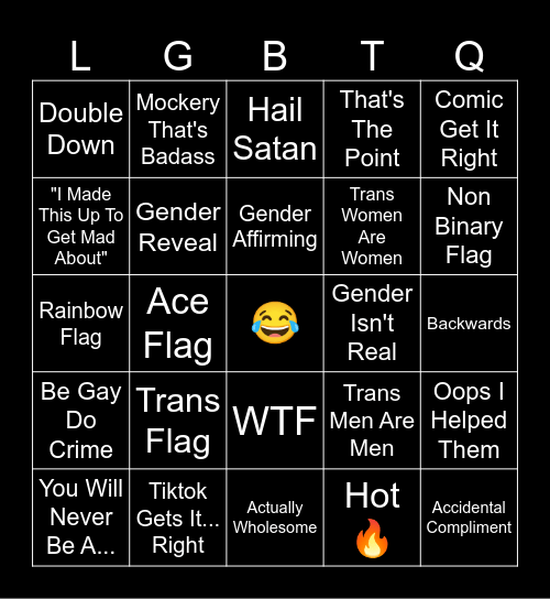 Accidental Ally Bingo Card